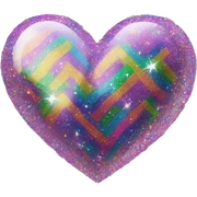 lisa frank glitter heart sticker
