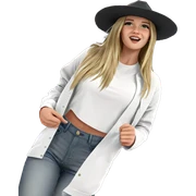 blonde girl in white shirt sticker
