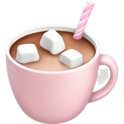 Light Pink mug of hot chocolate with marshmallows  sticker