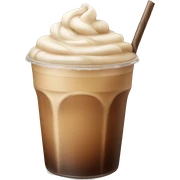 iced coffee with beige staw sticker