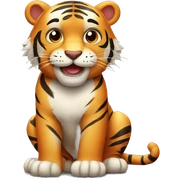 Tiger with cute face sticker