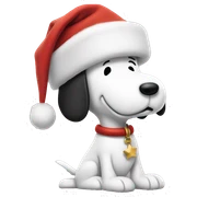 Snoopy wearing and Christmas hat  sticker