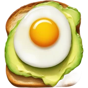 Watercolor avocado toast Wïth cute fried egg sticker