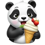 Panda eating ice cream sticker