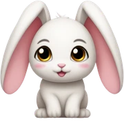 Kawaii bunny with small wings sticker