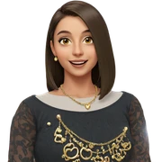 smiling girl with jewelry sticker