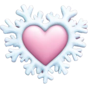 Frozen pink pale heart with snow sticker