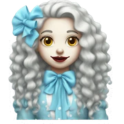 Pretty sky blue clown girl long hair  sticker