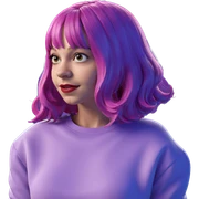 pink-haired girl with red lips sticker