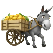 Donkey pulling a cart sticker