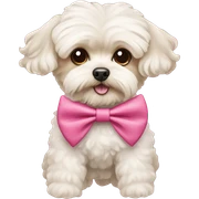 maltipoo wearing bows  sticker