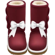 burgundy Ugg boots with white bows sticker