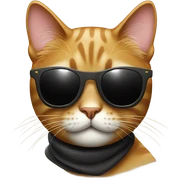 Cat with sunglasses sticker