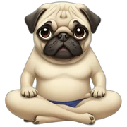 Pug's doing yoga sticker