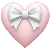 Pastel pink heart with white bow sticker