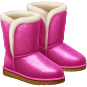 Realistic hot pink glitter and fur Ugg boots. sticker