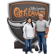 smiling girl and boy outdoors sticker