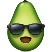 Avocado with sunglasses sticker