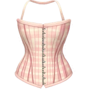 Cream pink plaid corset sticker