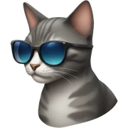 Cat with sunglasses sticker