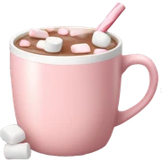 Light Pink mug of hot chocolate with marshmallows  sticker