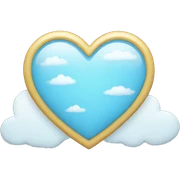 A light blue heart with clouds sticker