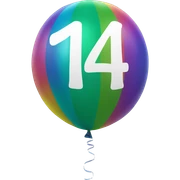 Balloon of the number four  sticker
