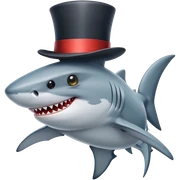 Shark with a top hat sticker