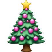 Pink Christmas tree sticker