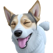 playful dog with closed eyes sticker