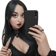 gothic girl taking selfie sticker
