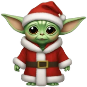 Baby Yoda wearing Santa Claus outfit sticker