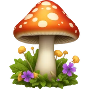 fantasy mushroom with flowers sticker
