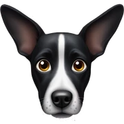 Black dog big ears sticker