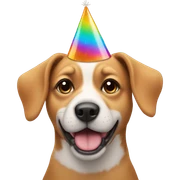 dog with a party hat sticker
