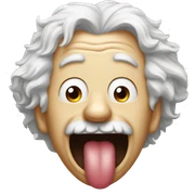 crazy einstein tongue sticker