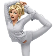 flexible blonde girl portrait sticker