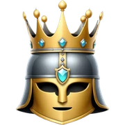 Morion helm with crown sticker