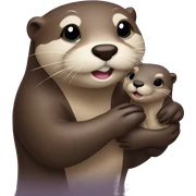 otter holding otter sticker