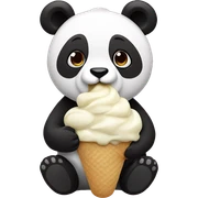 Panda eating ice cream sticker