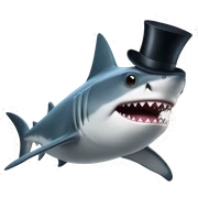 Shark with a top hat sticker
