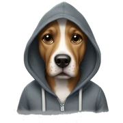 dog wearing hoodie sticker