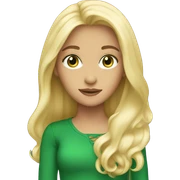 Blonde with long hair and green eyes sticker