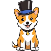 Dog whit a top hat sticker