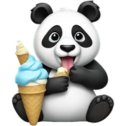 Panda eating ice cream sticker