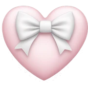 Pastel pink heart with white bow sticker