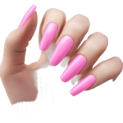 long pinks nails sticker