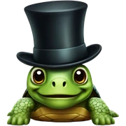 Turtle with top hat sticker