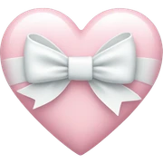 Pastel pink heart with white bow sticker