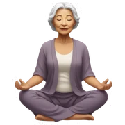 meditating elder lady sticker